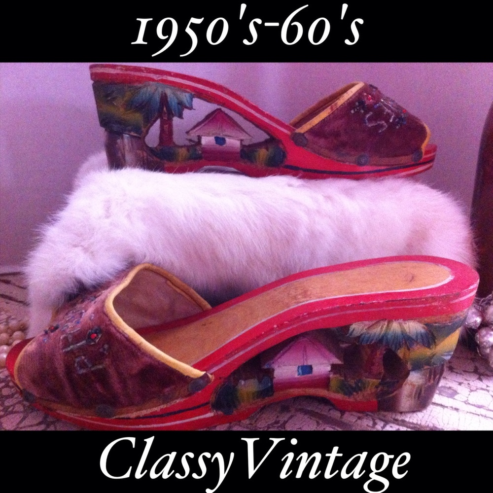 1950's /60's Philippine wooden shoes